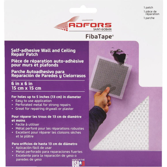 FibaTape 6 In. x 6 In. Wall & Ceiling Self-Adhesive Drywall Patch