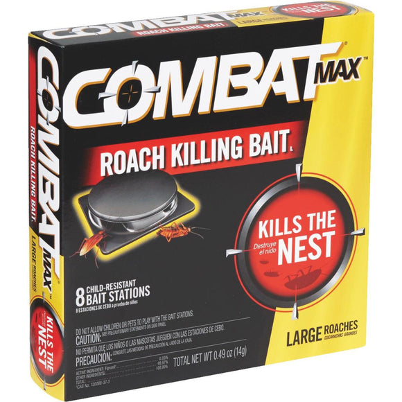 Combat Max 0.49 Oz. Solid Large Roach Bait Station (8-Pack)