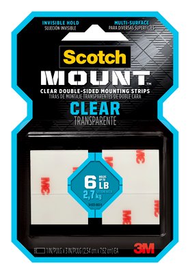 3M Scotch-Mount™ Clear Double-Sided Mounting Strips 1 x 125