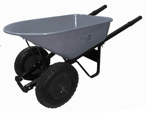 Master Gardner 6 cu ft. Steel Wheelbarrow with Hard Wood Handles